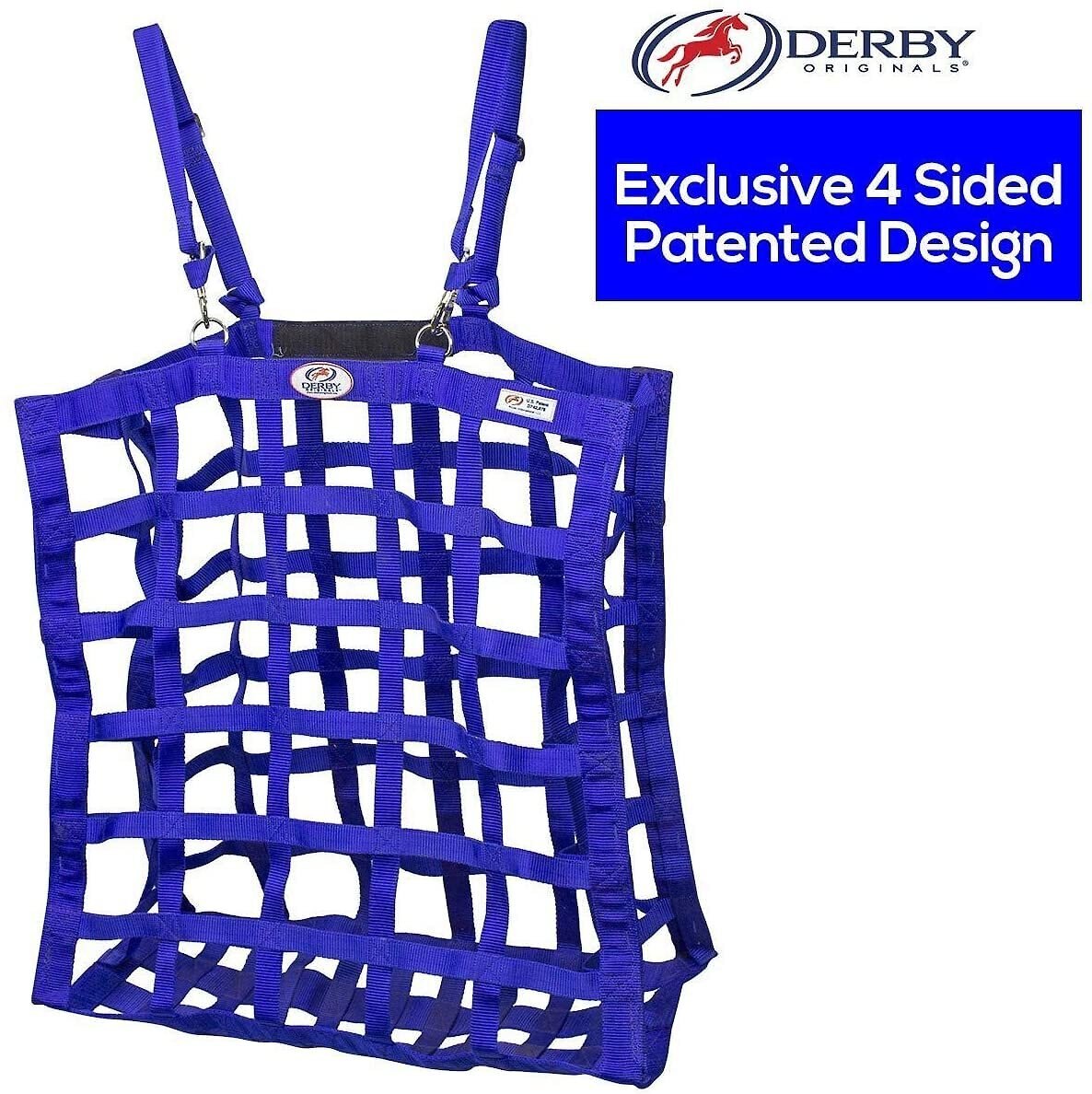 Derby Originals Easy-Feed Patented Four-Sided Slow Feed Horse Hay Bag