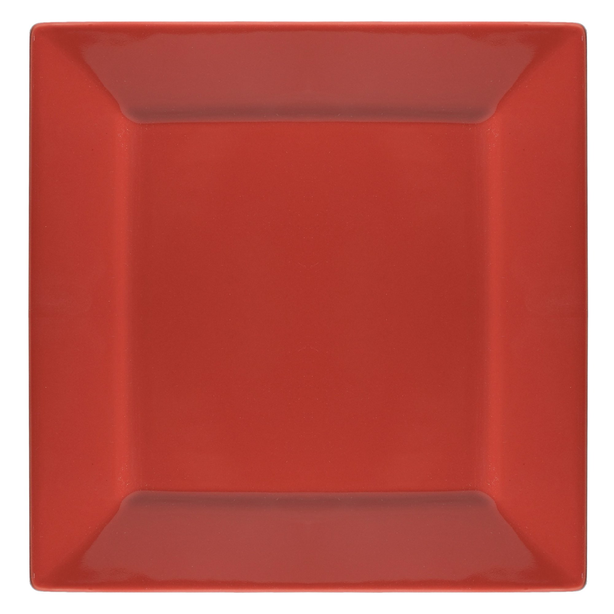 10 Strawberry Street Nova Square 16-Piece Stoneware Dinnerware Set， Red