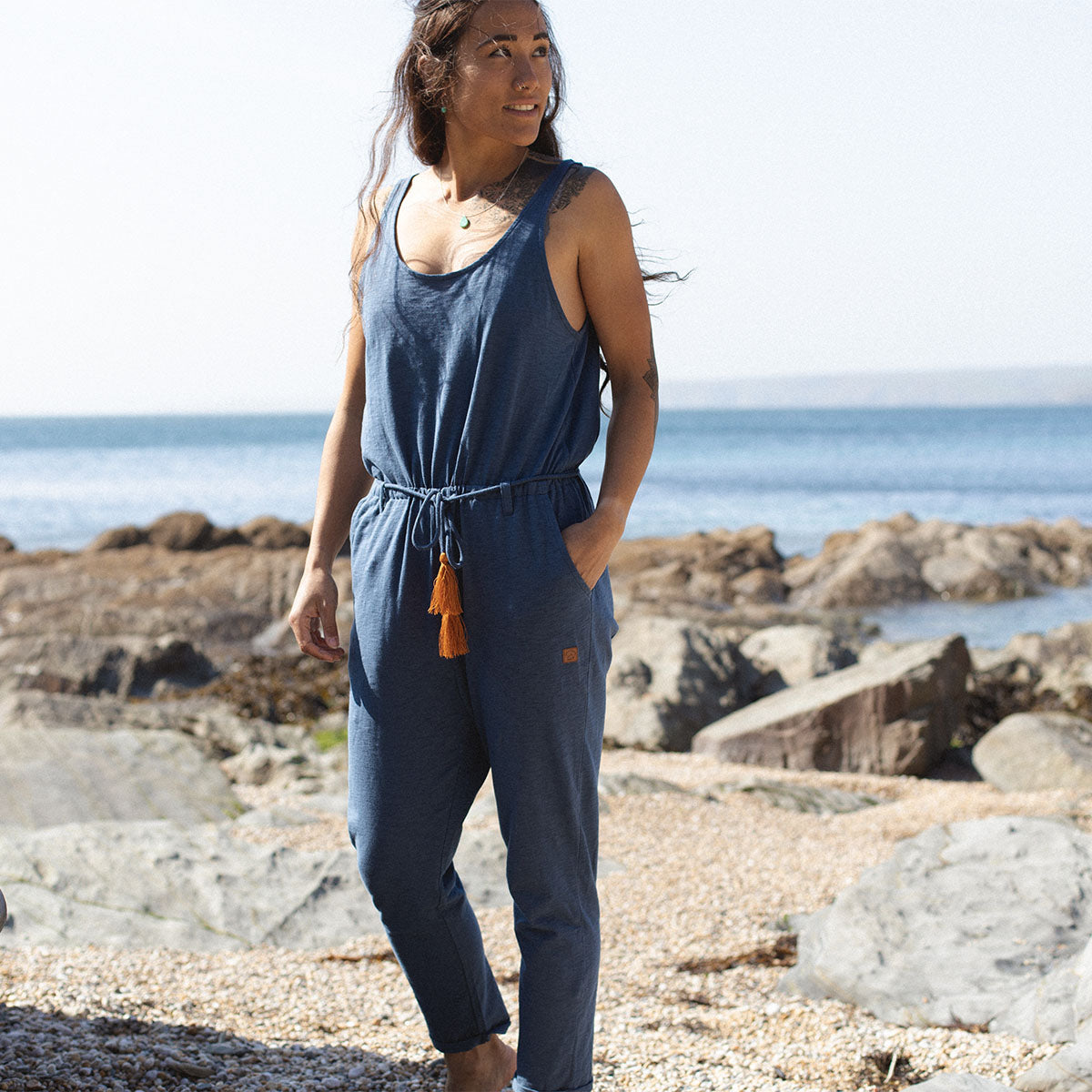 Eva Recycled Jumpsuit - Dark Denim