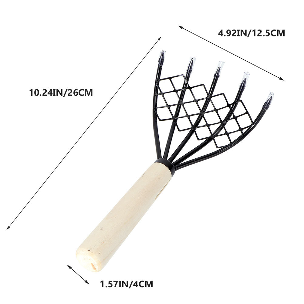 2pcs Carbon Steel Clam Rake with Net Oyster Shell Digging Tool Rake Tool