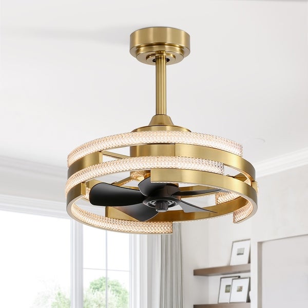 18-IN Gold LED Chandelier Ceiling Fan with Light and Remote Shopping - The Best Deals on Ceiling Fans | 41378105