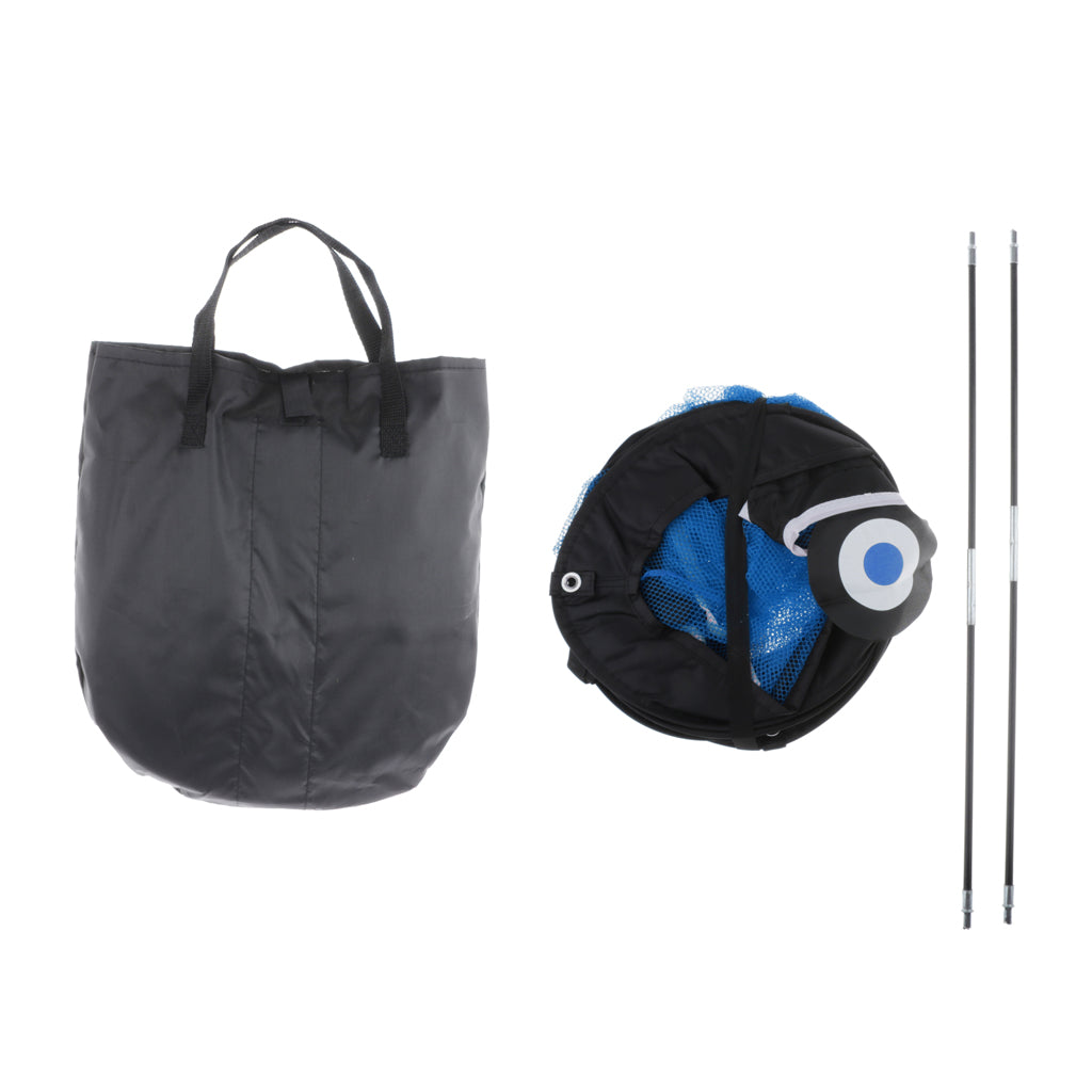 Portable Golf Chipping Net Golfing Target Net Bag，Compatible for Indoor ， black and blue， 82x72x56cm