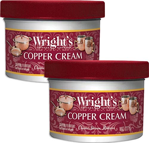 Wright's Copper and Brass Polish and Cleaner Cream- 8 Ounce - 2 Pack