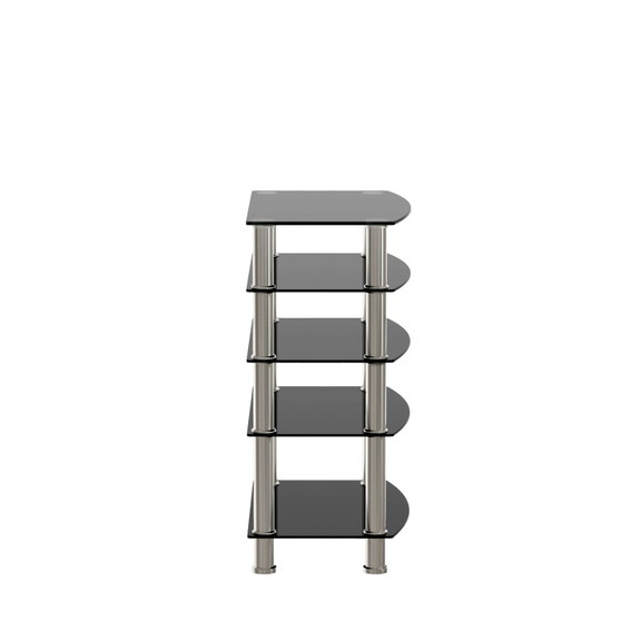 5 Tier Tempered Glass Side Table Stainless Steel F...