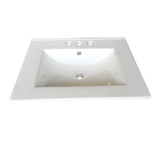 RENOVATORS SUPPLY MANUFACTURING Lee 24 in. Square Drop-In Bathroom Sink in White with Overflow 70336