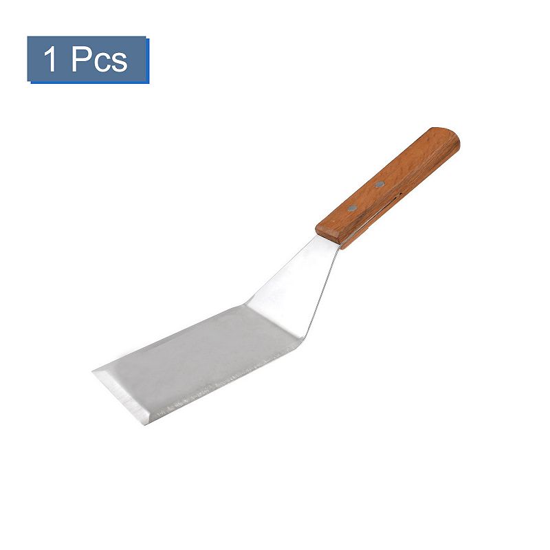 Wood Handle Stainless Steel Smooth Wide Spatula 11.2 Long