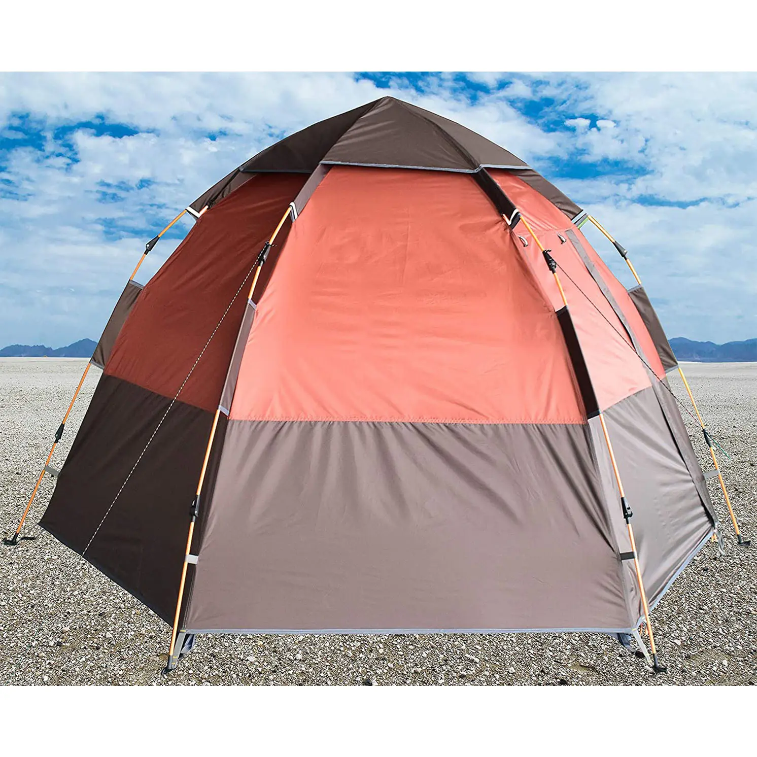 Camping Tent 4 Person Instant Tent  with Rainfly for Family Camping  Traveling  Hiking  Picnicing