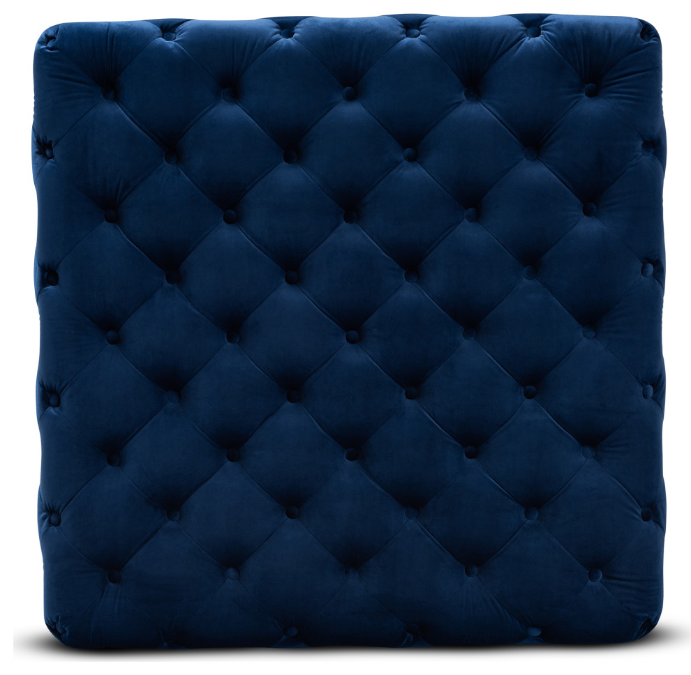 Edie Glam Velvet Ottoman   Contemporary   Footstools And Ottomans   by Baxton Studio  Houzz