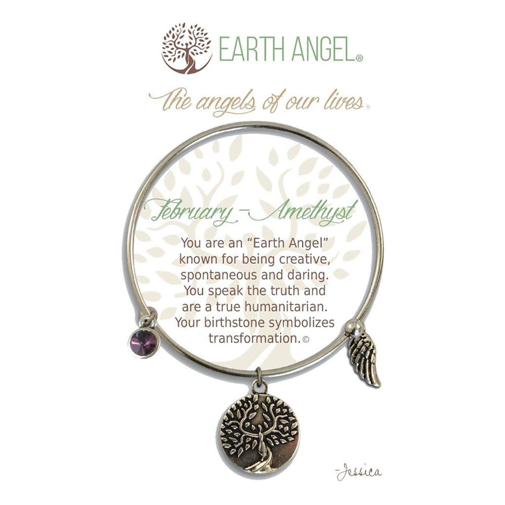 Earth Angel  February - Amethyst Birthstone Bracelet