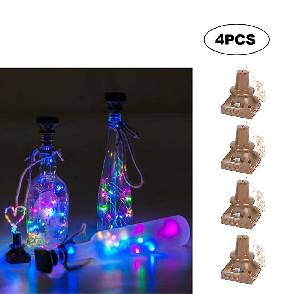 Square Solar Energy Light 1m Wine Bottle Decor Copper Wire Lamp String  Warm Whiteand1pc