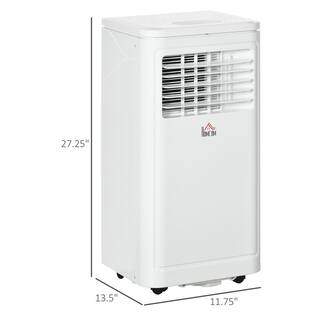 HOMCOM 8000 BTU Portable Air Conditioner Fan with Remote for Rooms Up to 150 Sq. Ft. with Dehumidifier Fan Wheels White 823-041V80CW