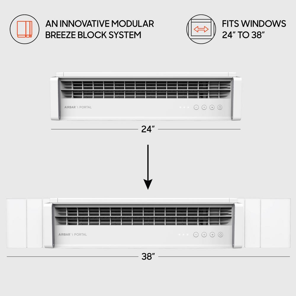 Sharper Image Portal 23.85 in. 3-Speed Window Fan with Reversible Exhaust Mode FA1-0135-43