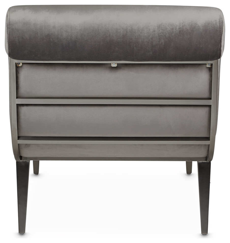 Roxbury Park Velvet Chaise   Gray Pearl/Stainless Steel   Contemporary   Indoor Chaise Lounge Chairs   by Michael Amini  Houzz