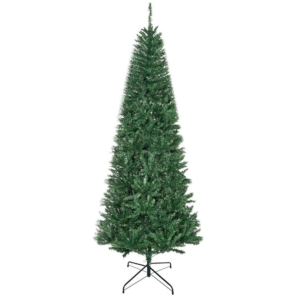 7' Tall Unlit Slim Fir Artificial Christmas Tree with Realistic Branches