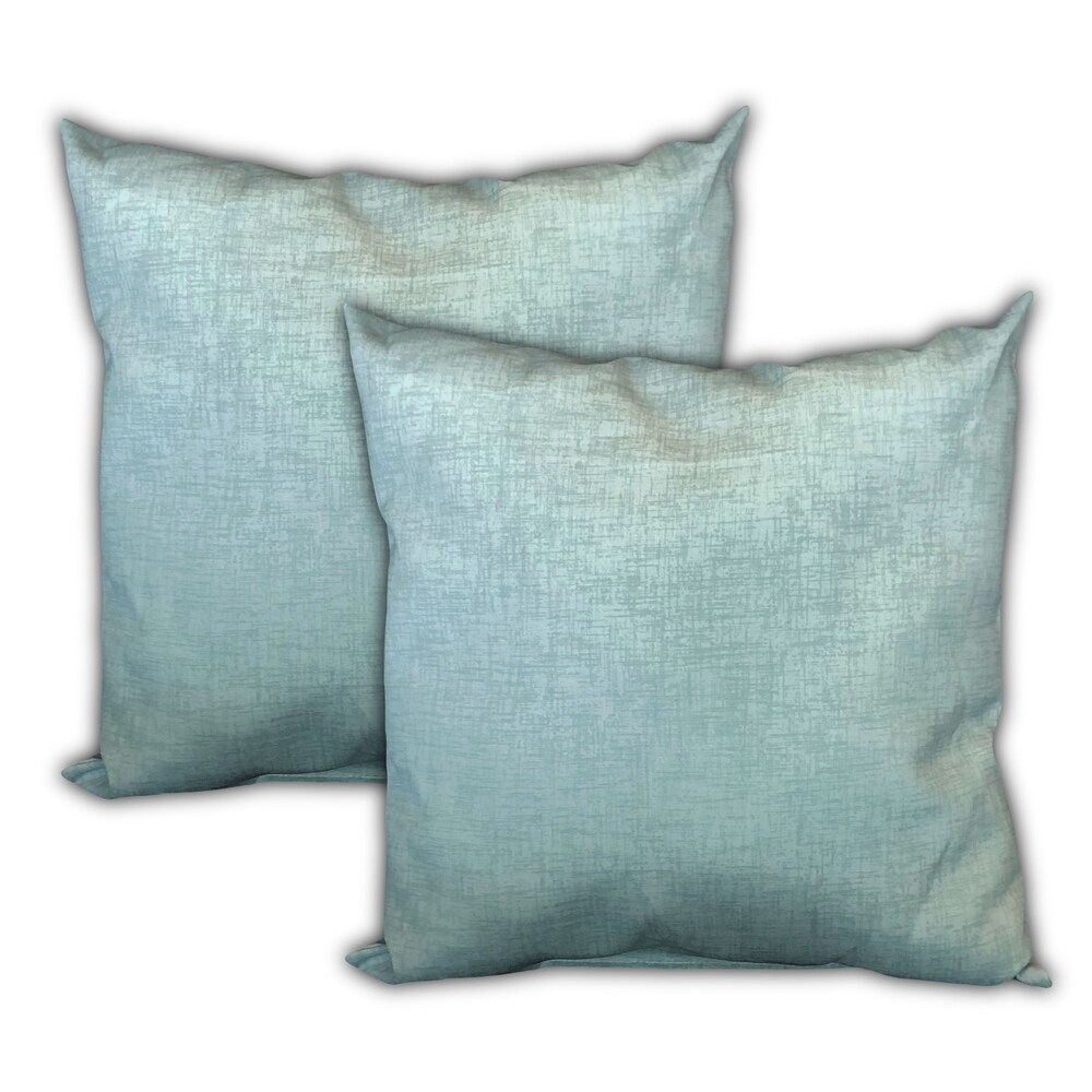 Sky Line Drive Indoor/Outdoor  Zippered Pillow Cover with Insert  Set of 2 Large   1 Lumbar  Tan  White  Seafoam