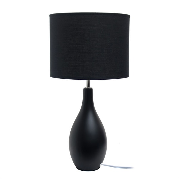 Simple Designs Oval Bowling Pin Base Ceramic Table Lamp