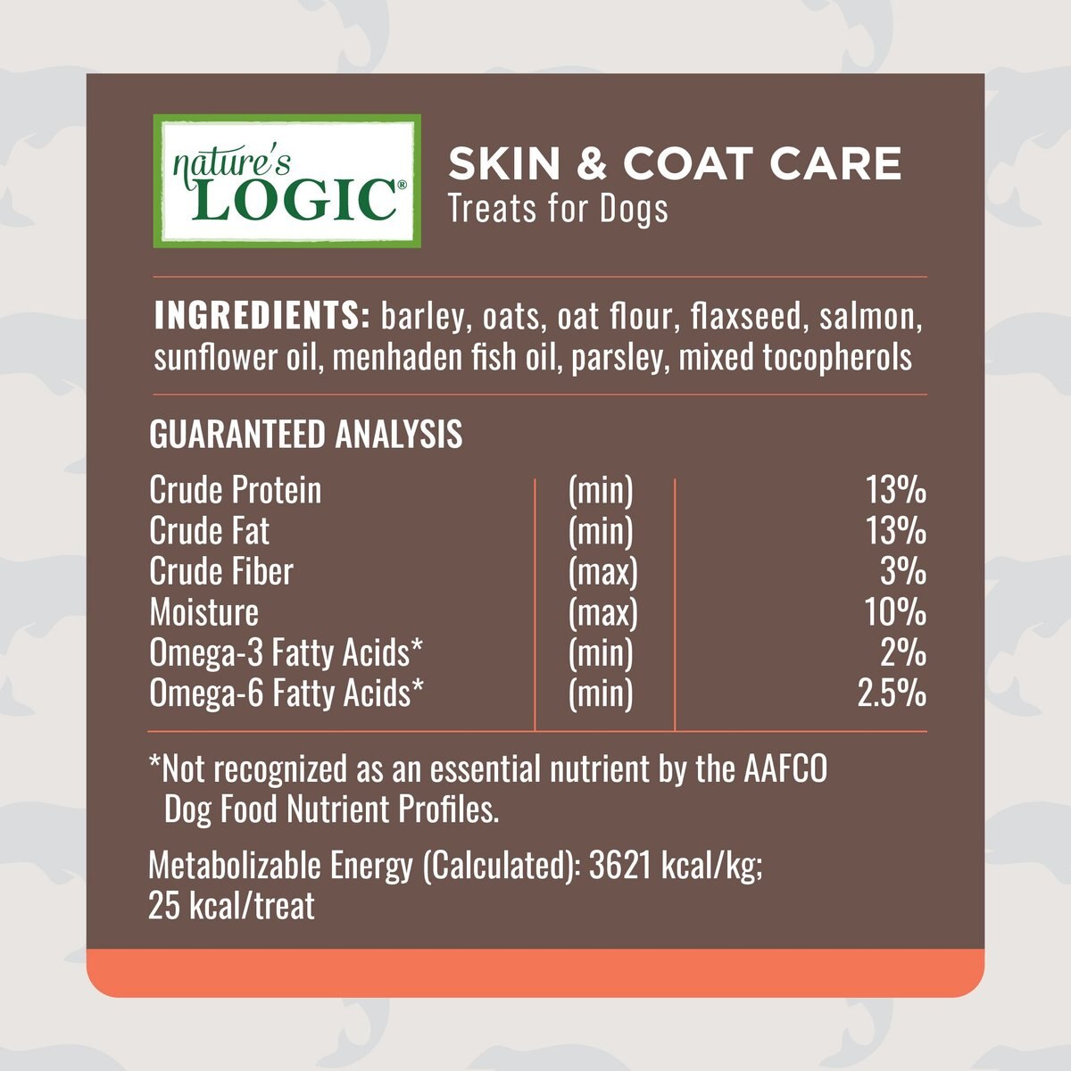 Nature's Logic Skin and Coat Care Biscuits Dog Treats， 12-oz bag