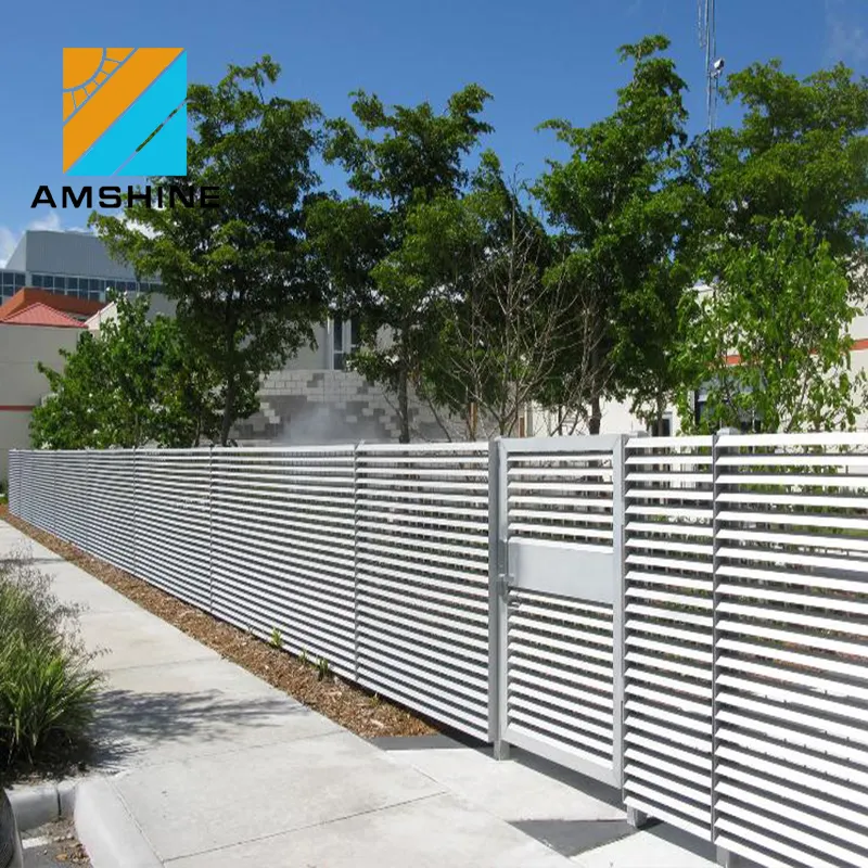 Factory Supply Modern Design Horizontal Louver Panel Powder Coating Dark Grey Aluminum Slat Fence