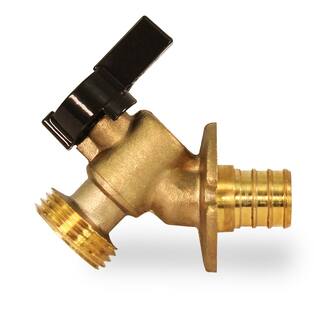 The Plumber's Choice 34 in. Pex Inlet x 34 in. MHT Outlet Quarter Turn Sillcock Hose Bibb Cast Brass 66954Q