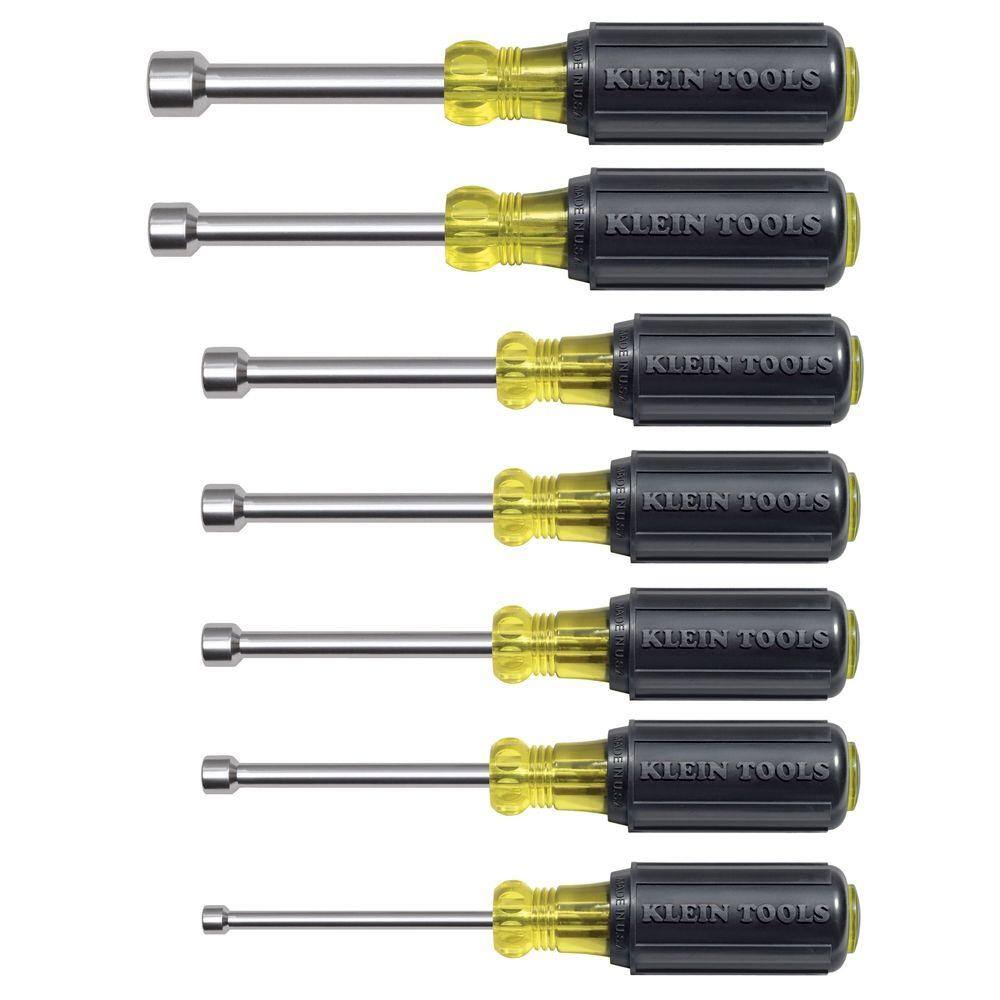 Klein Tools 3 in. Nut Driver Set with Cushion Grip Handles (7-Piece) 631