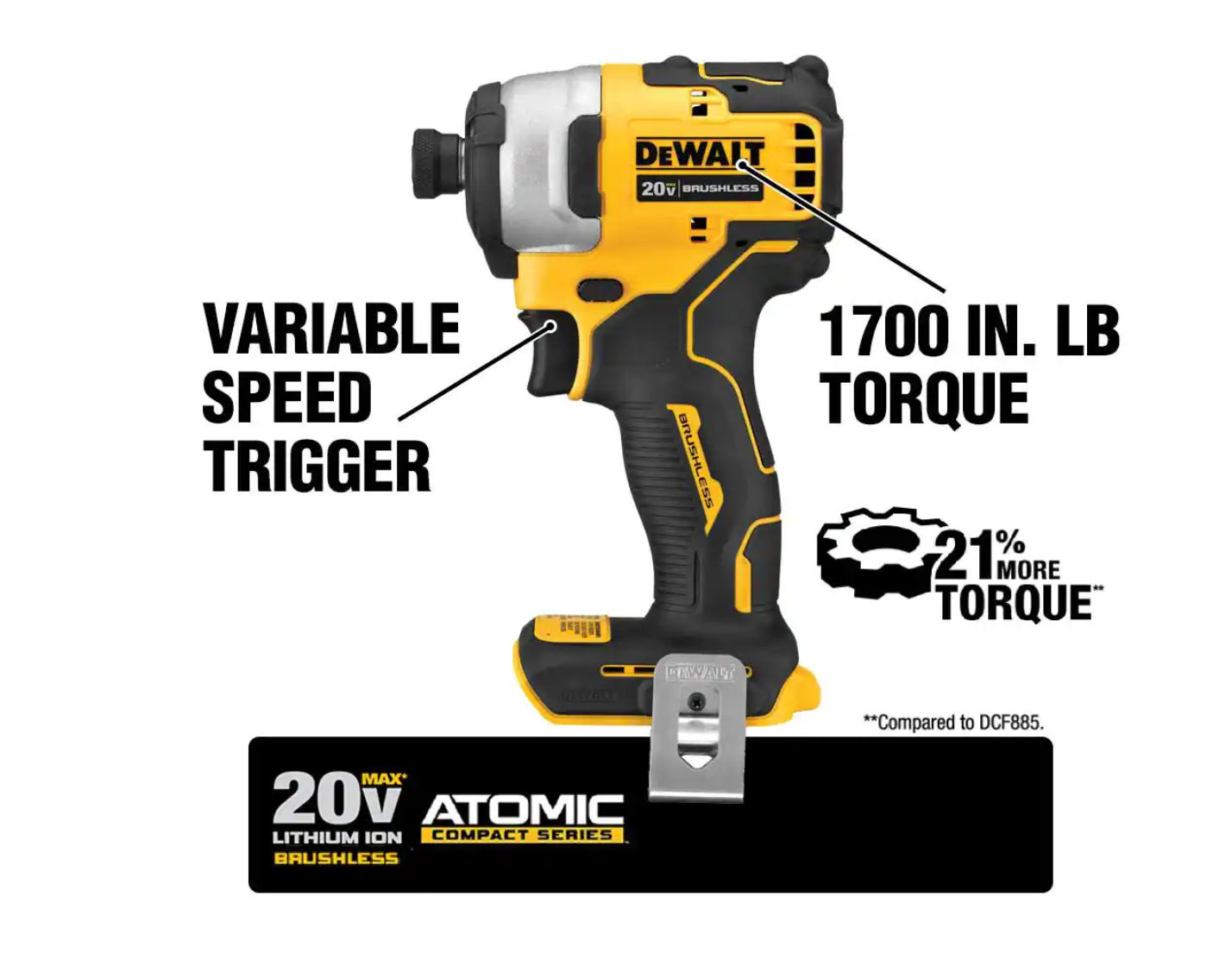 DEWALT DCK278C2 ATOMIC 20-Volt MAX Cordless Brushless Compact Drill/Impact Combo Kit (2-Tool) with (2) 1.3Ah Batteries， Charger and Bag