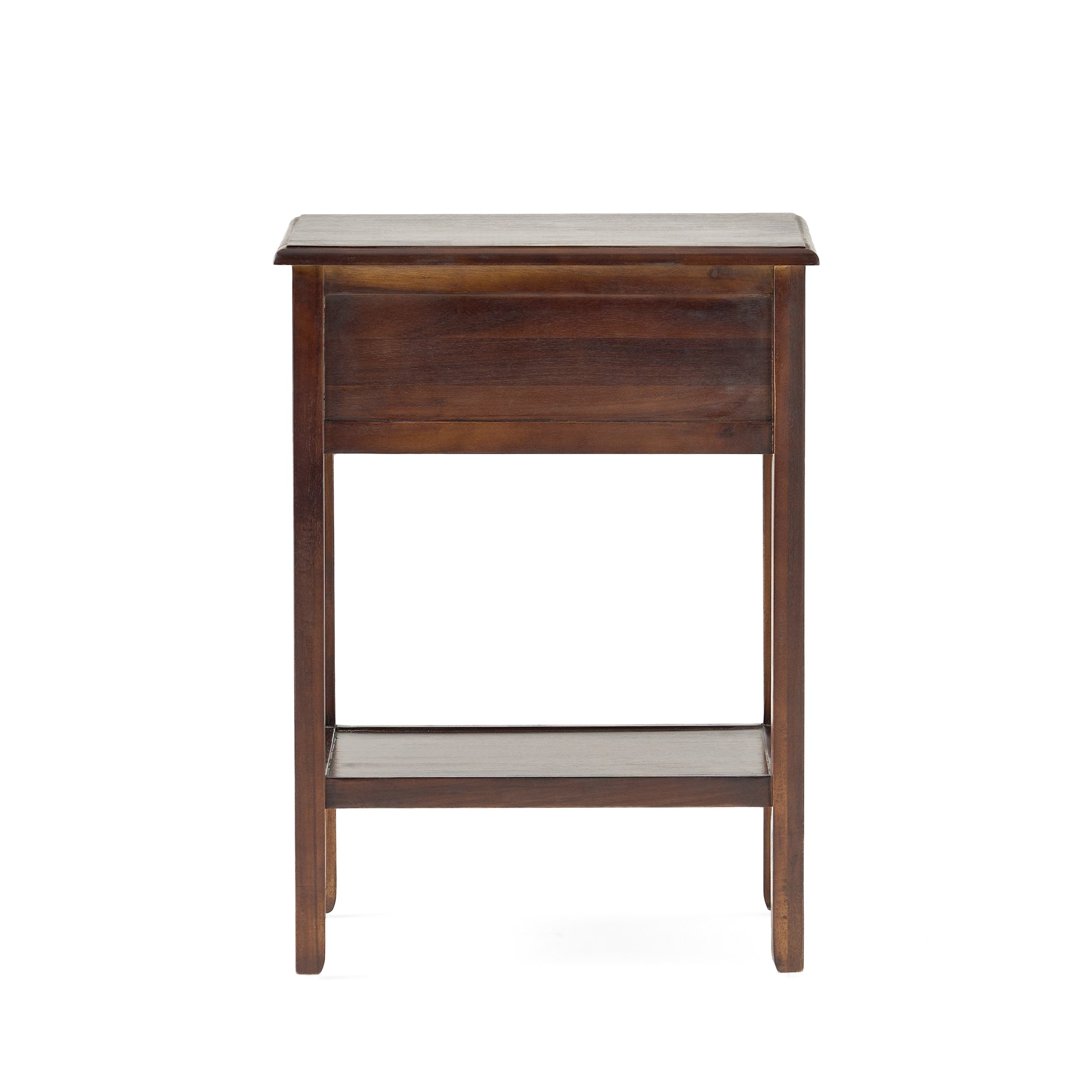 Noah Traditional Brown Mahogany Acacia Wood Accent Table with Top Drawer