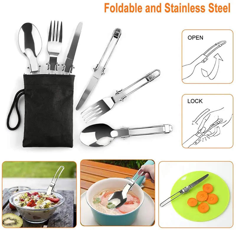 Popular 4 5 Person camp kitchen cooking utensil set travel Other outdoor accessories camping Hanging pot set