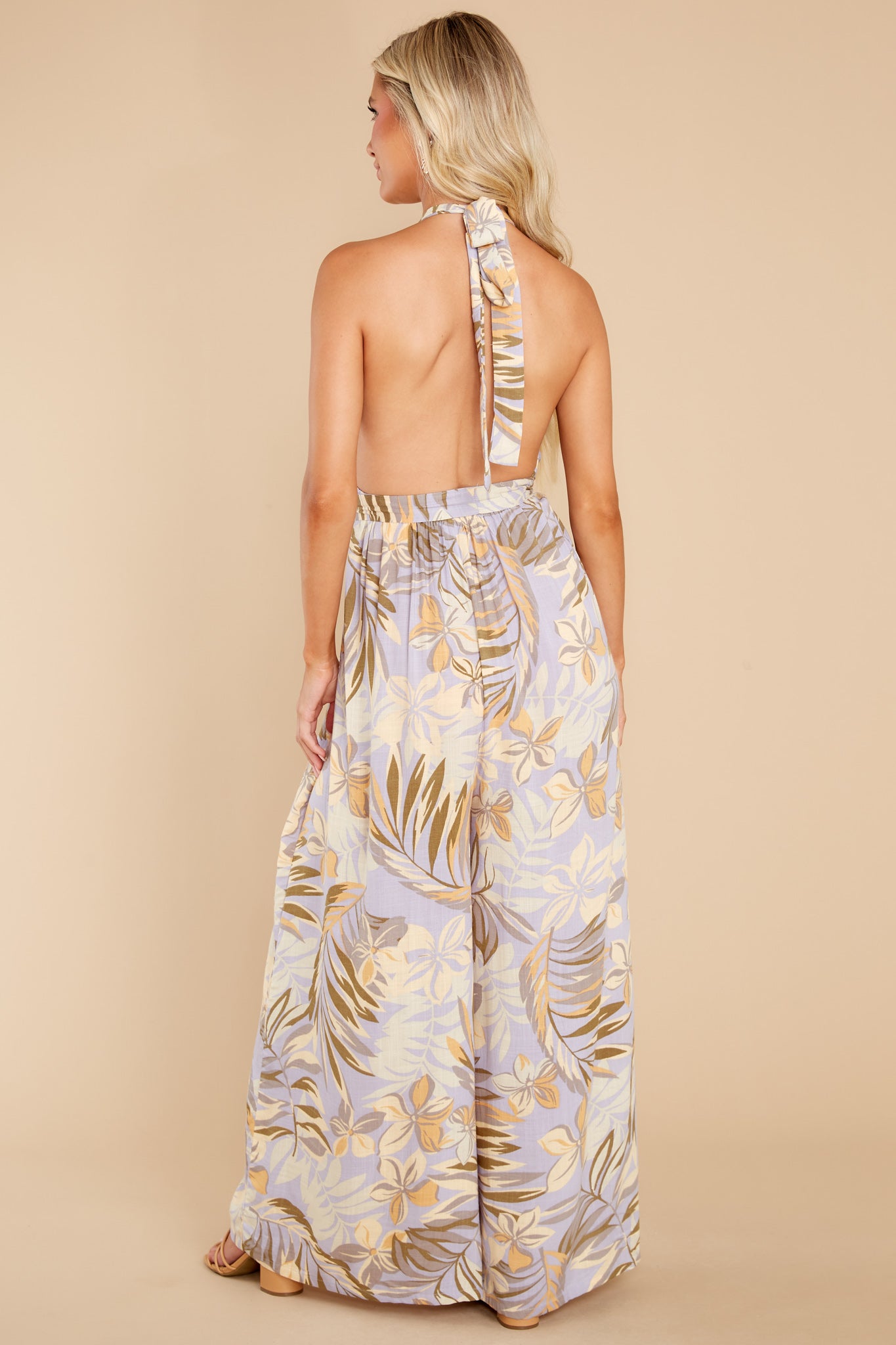 Going For Gorgeous Lavender Floral Print Jumpsuit