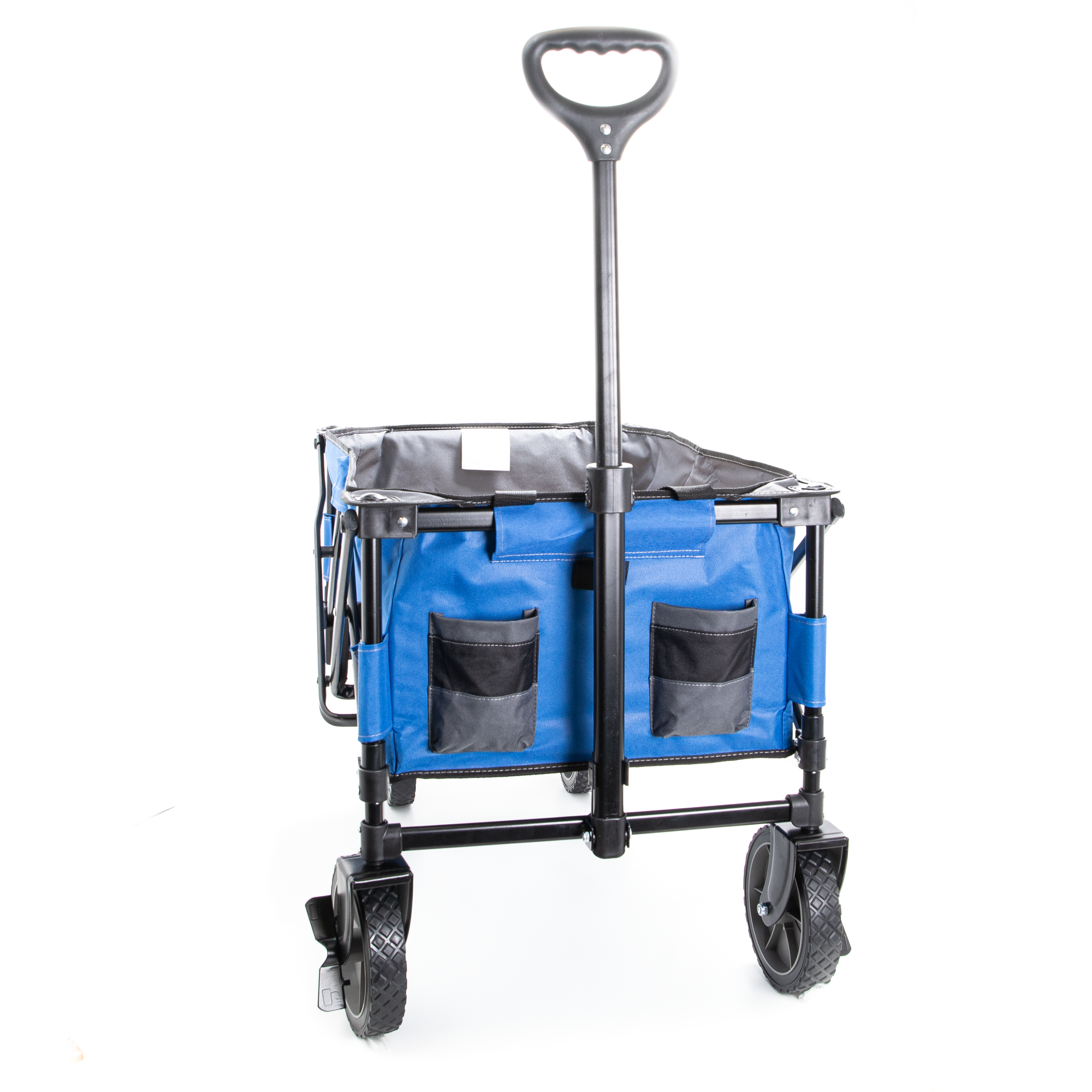 Collapsible Storage Cart, Folding Utility Wagon, Holds up to 176 lbs., Blue