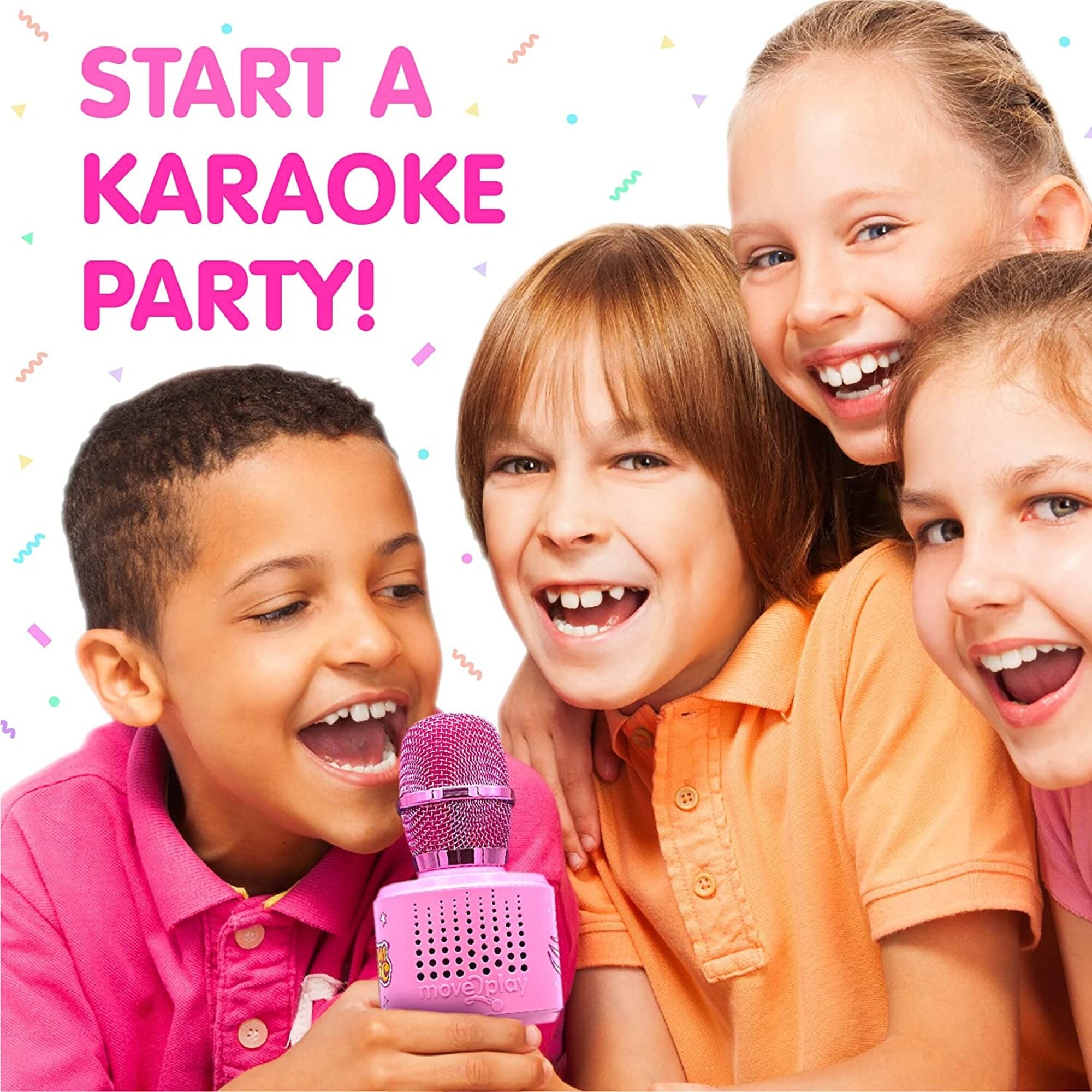 Move2Play Motown Magic， Bluetooth Karaoke Microphone， Includes 30 Famous Songs， Kids Karaoke Microphone， Birthday Gift for Boys and Girls Ages 3 4 5 6 7 8+