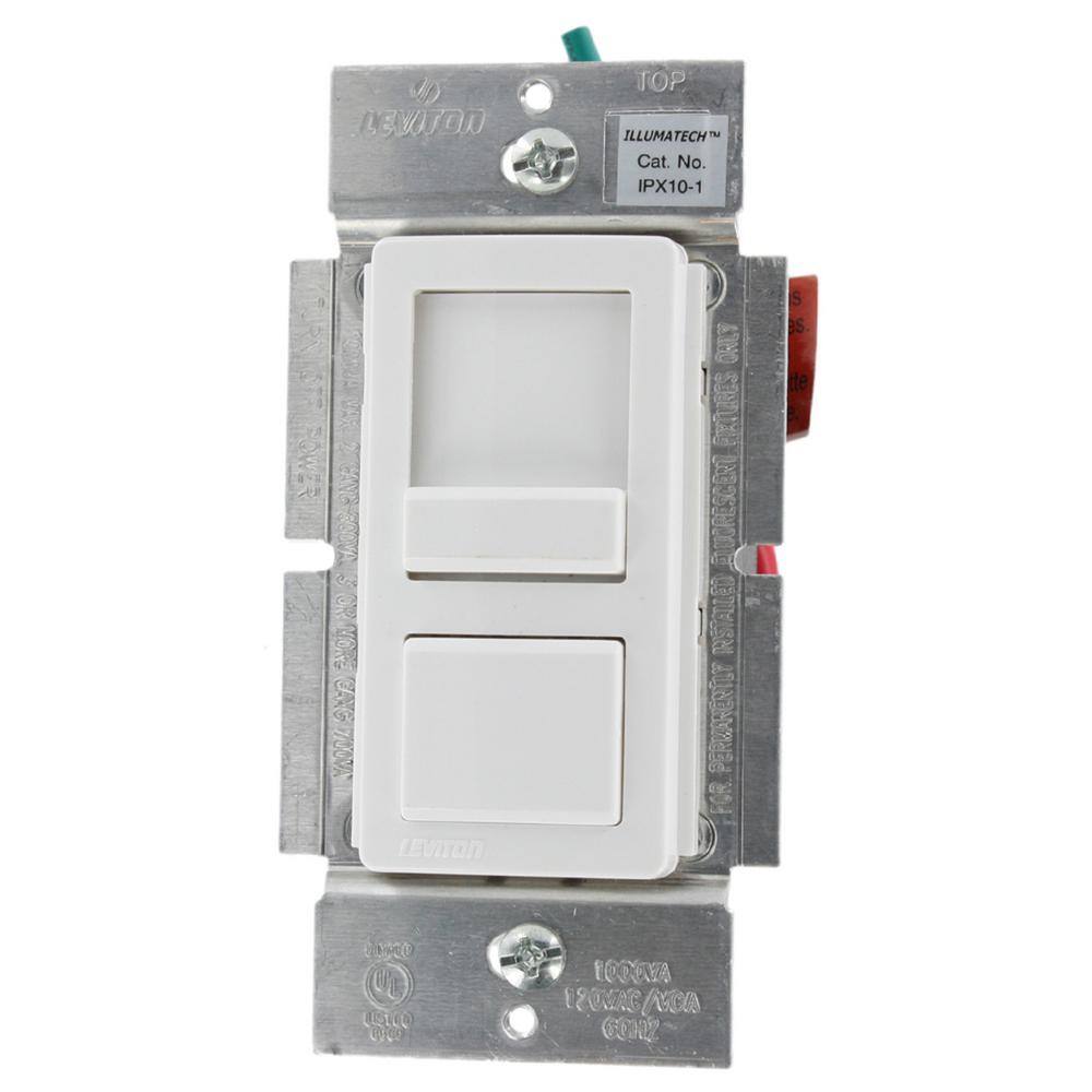 Leviton IllumaTech 1000VA Preset Electronic Mark 10 Powerline Fluorescent Slide Dimmer WhiteIvoryLight Almond IPX10-10Z