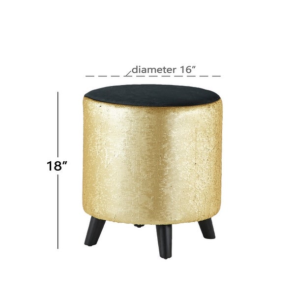 Fabric Contemporary Stool 18 x 16 x 16 - 16 x 16 x 18Round