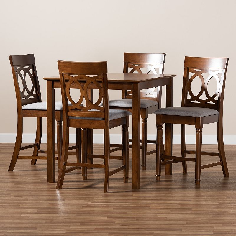 Baxton Studio Verina Pub Table and Chair 5-piece Set