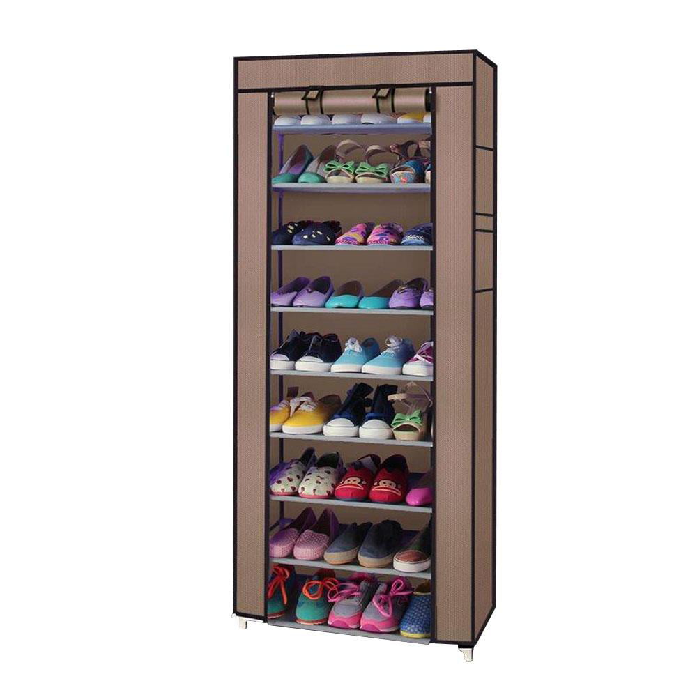 Ktaxon 10 Layer 9 Grid Shoe Rack Shelf Storage Closet Boot Organizer Cabinet Portable，Multi-color