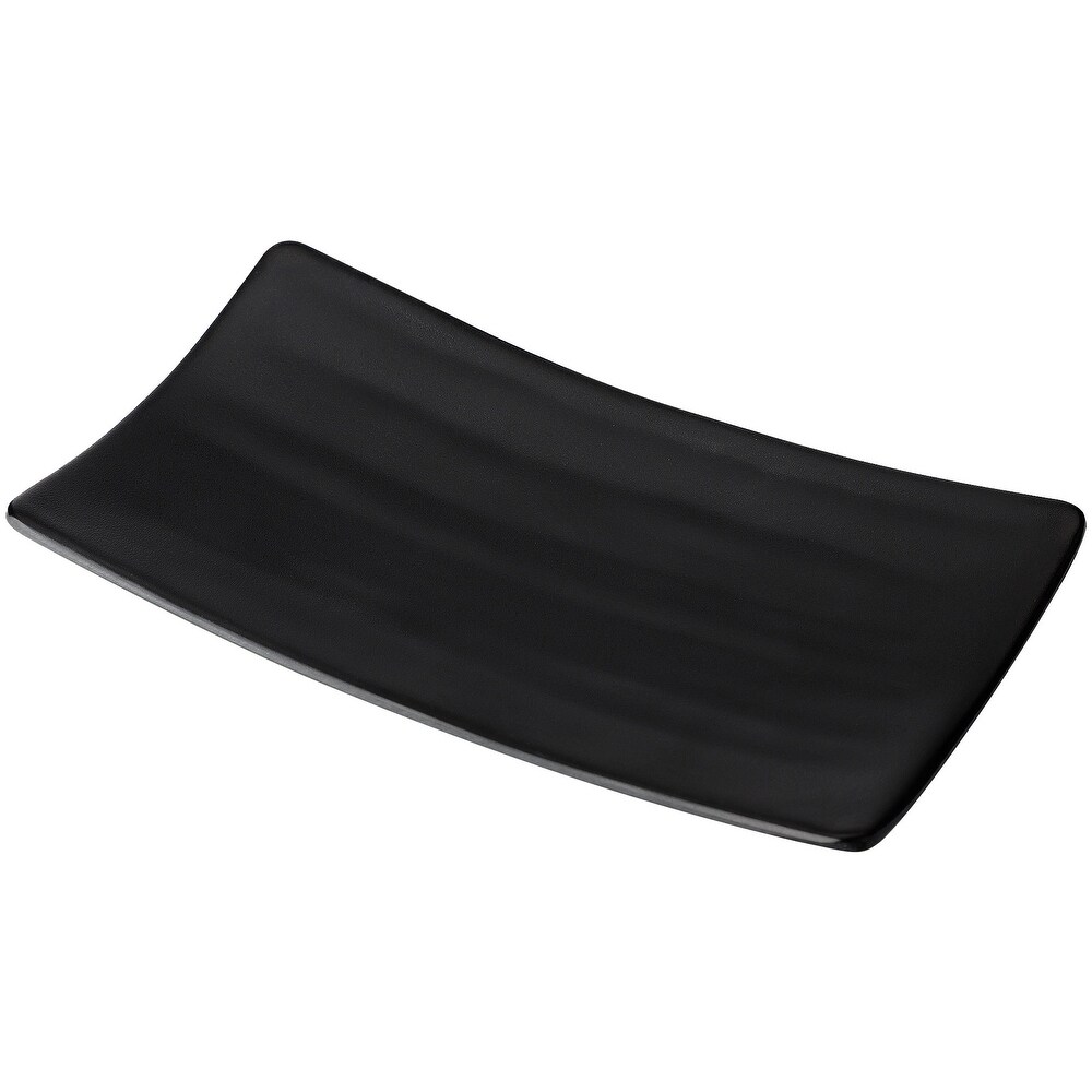 Dinnerware Rectangle Shaped Sushi Serving Dish Plate Black   8.5\