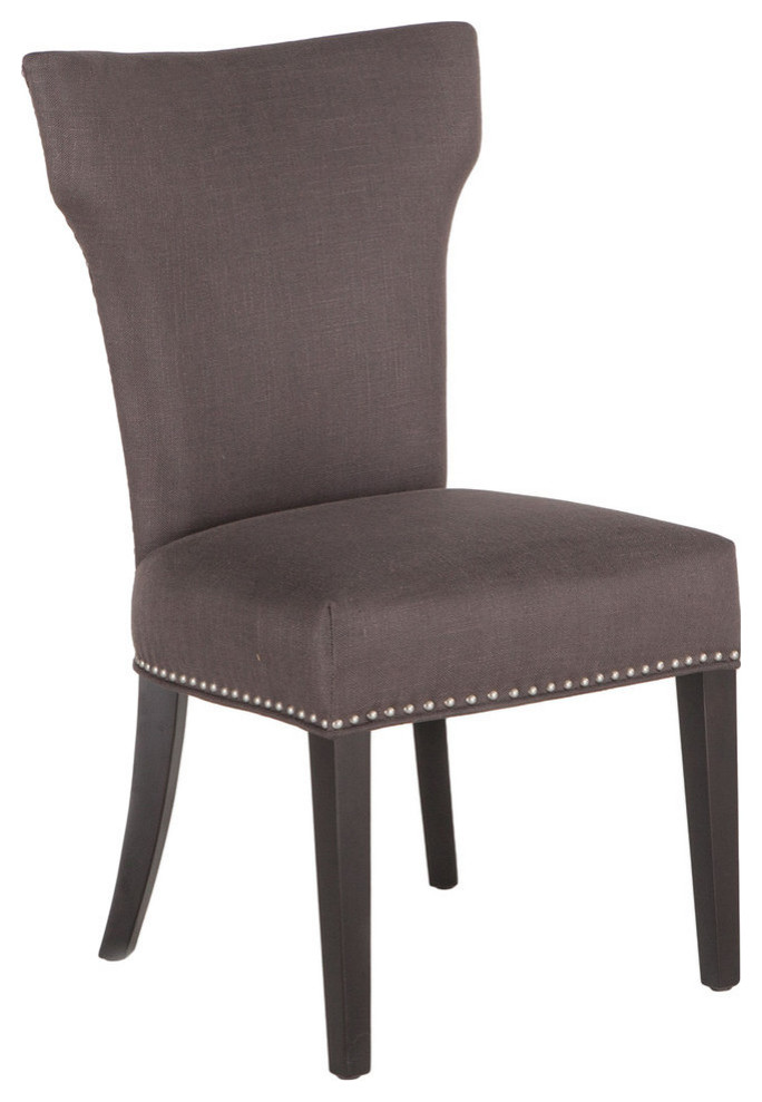 Set of 2 Quincy Linen Dining Chair   Transitional   Dining Chairs   by World Interiors  Houzz