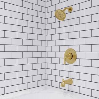 Pfister Ladera Single Handle 3-Spray Tub and Shower Faucet 1.8 GPM in. Brushed Gold (Valve Included) 8P8-WS2-LRSBG