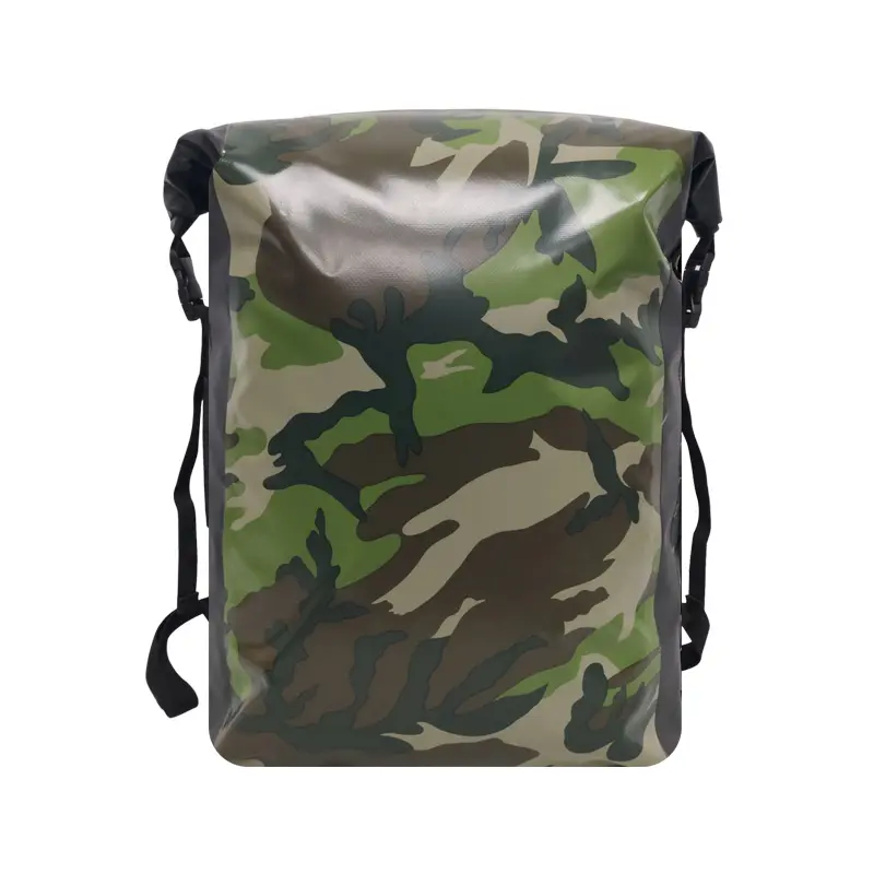 Outdoor Custom 500D PVC Tarpaulin Waterproof 30L Camouflage Boating Camping Travel Hiking Backpack