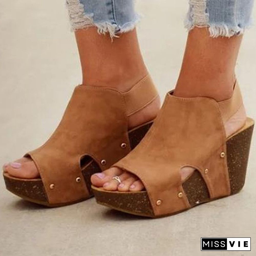 Women Wedge Shoes Open Toe High Heel Sandals Beach Platforms Sandals