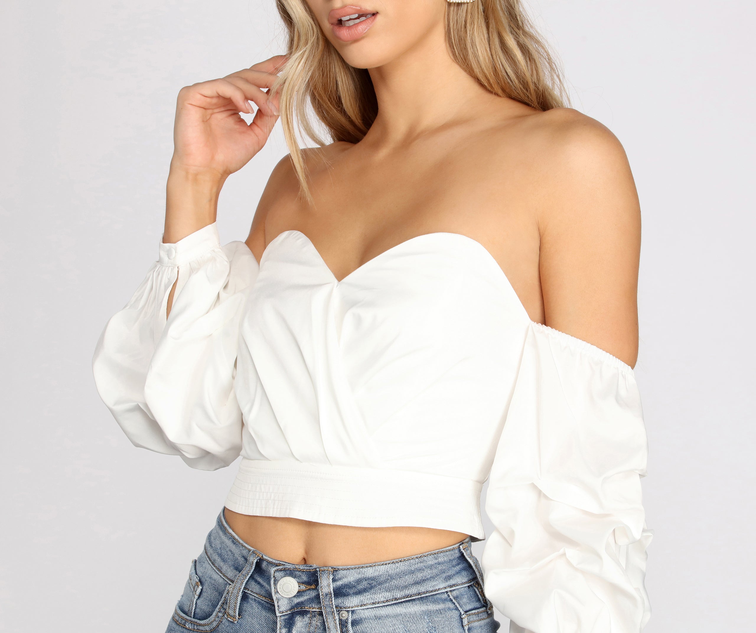 Sweet Like Me Puff Sleeve Crop Top