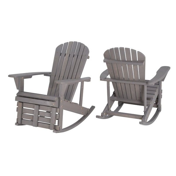 Zero Gravity Collection Adirondack Rocking Chair with Built-in Footrest (2 Pack) - Overstock - 33252666