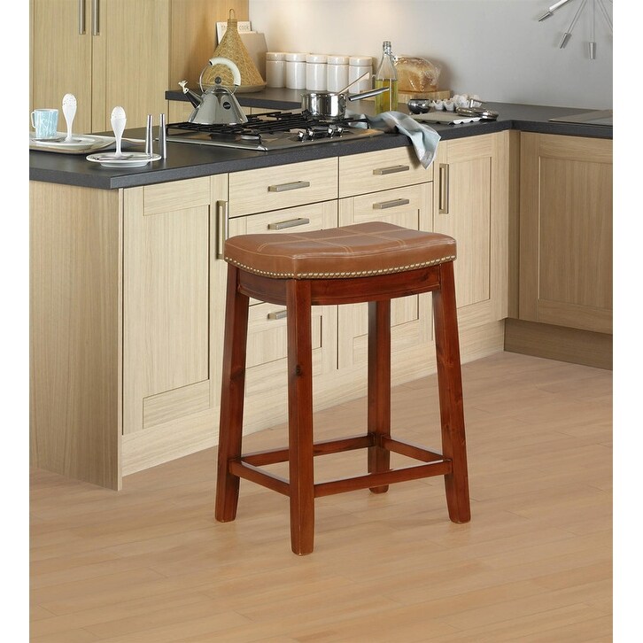 Copper Grove Willamette Cognac Faux Leather Counter Stool