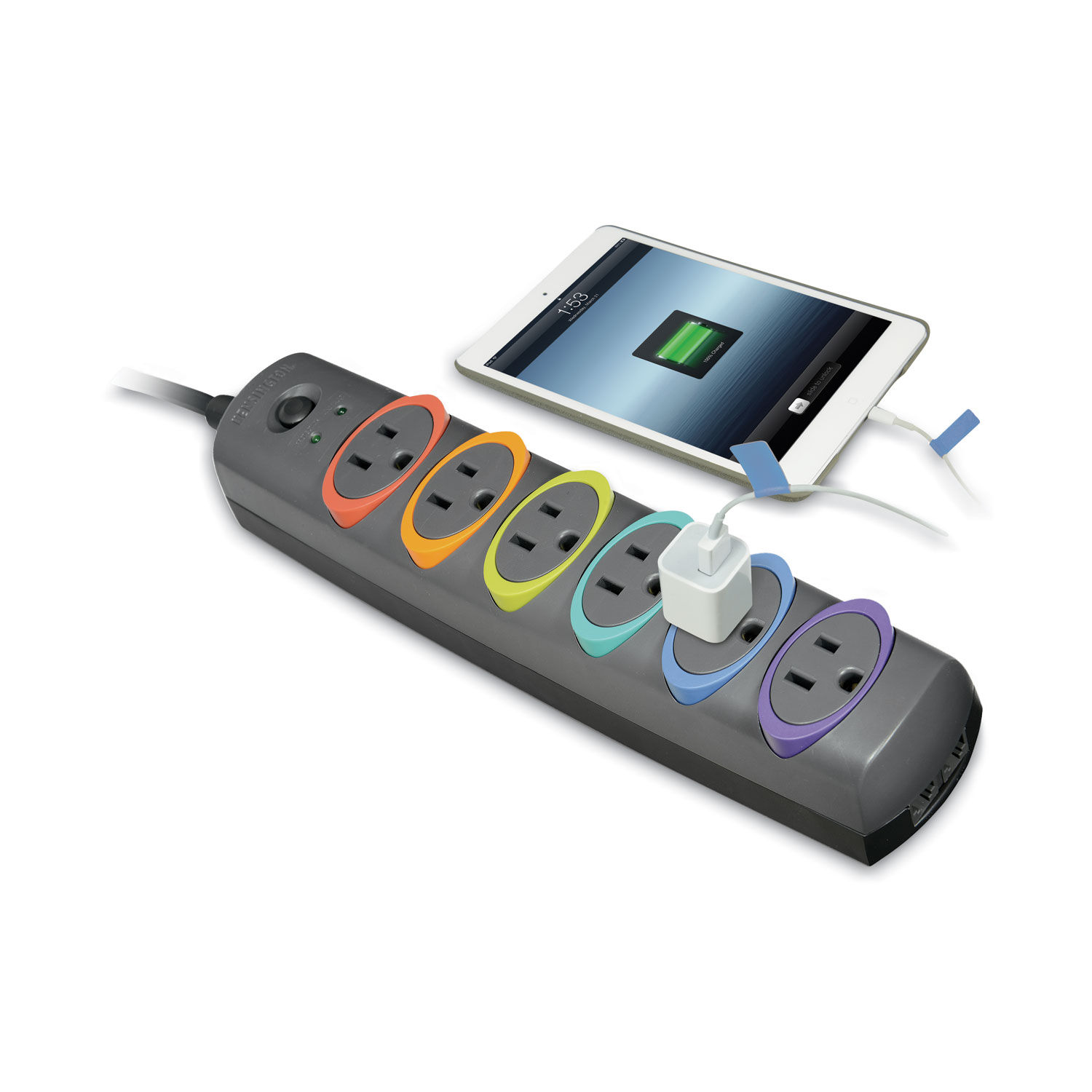 SmartSockets Color-Coded Strip Surge Protector by Kensingtonandreg; KMW62147