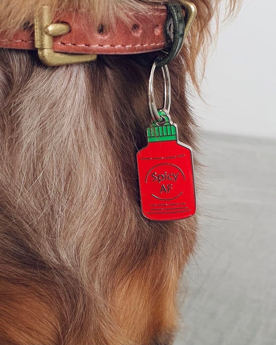 Trill Paws Spicy AF Personalized Dog and Cat ID Tag