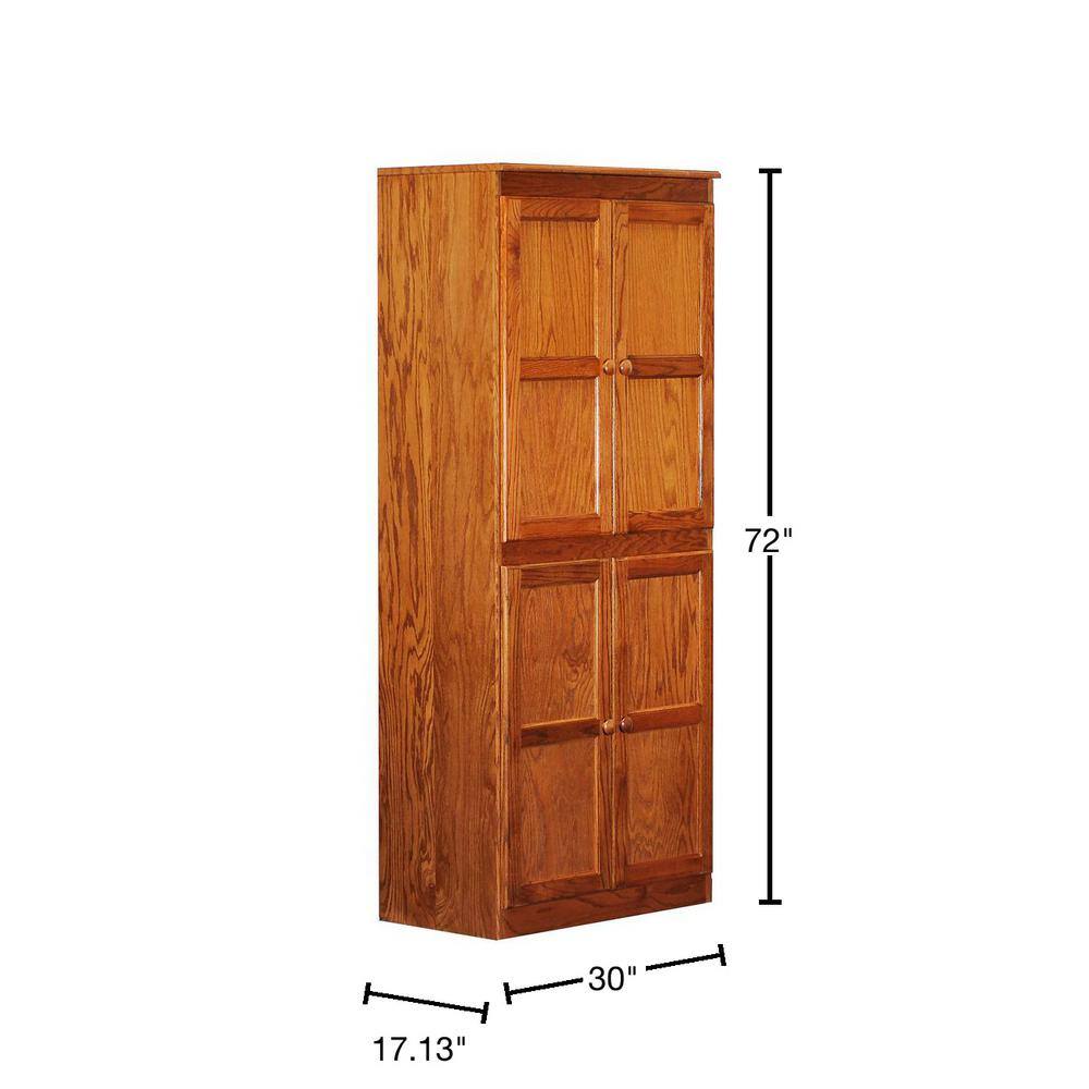 Concepts In Wood 72 in. Oak Wood 5-shelf Standard Bookcase with Adjustable Shelves KT613B-3072-D