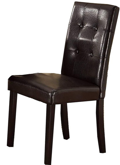 Set of 2pc Chairs Breakfast Dining Dark Brown PU /...