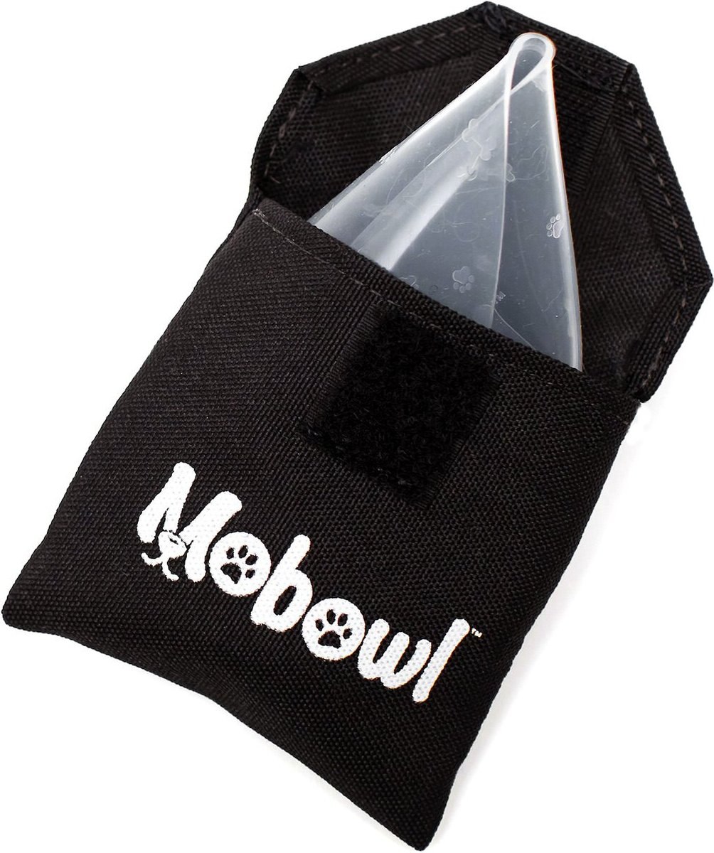 Mobowl Carrying Pouch Travel Dog and Cat Bowl， 2-cup