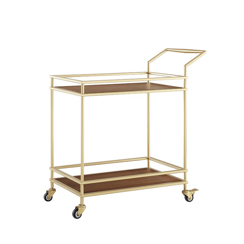 Corinne Bar Cart Open Wine Bottle and Stemware Storage