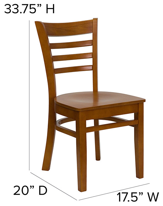 HERCULES Series Ladder Back Cherry Wood Restaurant Chair   Transitional   Dining Chairs   by First of a Kind USA Inc  Houzz