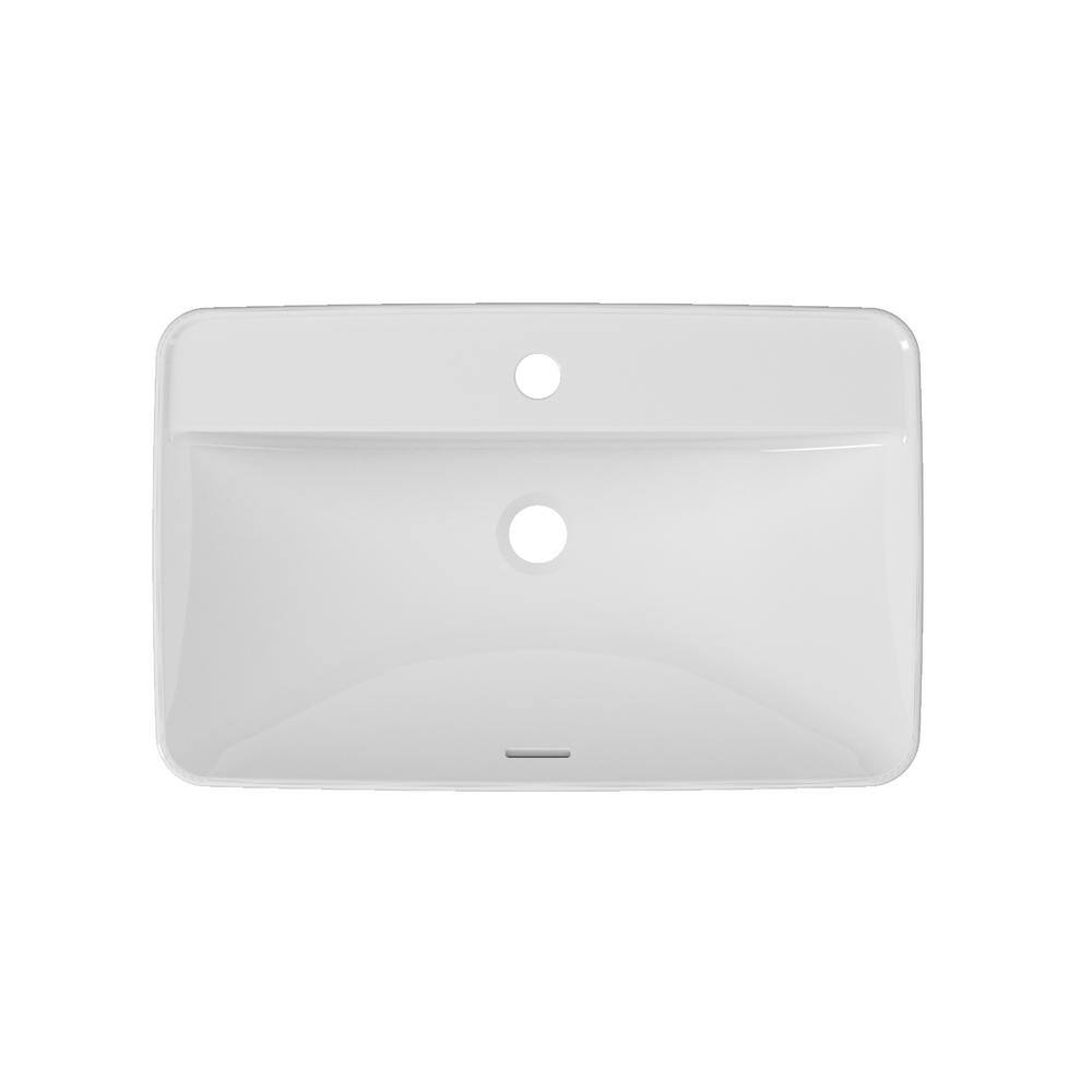 Glacier Bay 23.6 in. x 15 in. Ceramic Rectangular Vessel Bathroom Sink in White LW1829